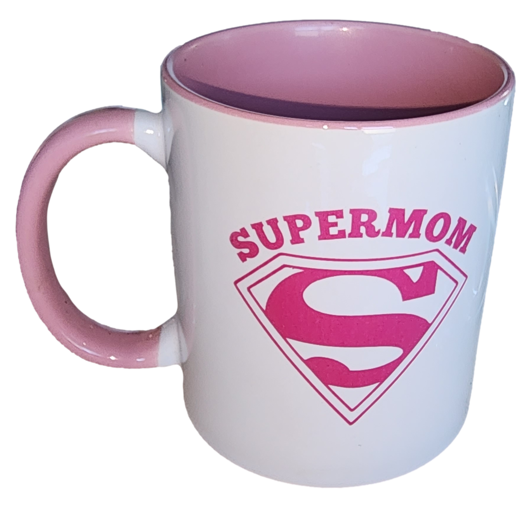 Custom printed mug with pink interior